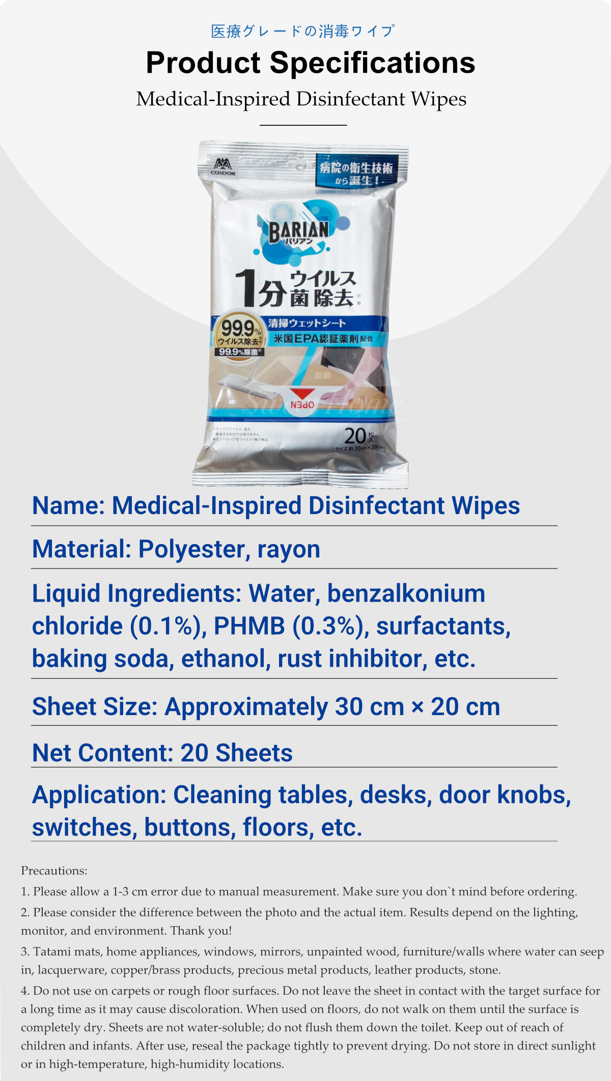 Condor Medical-Inspired Disinfectant Wipes-7